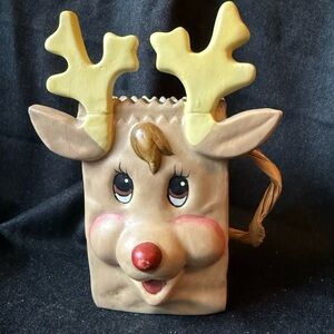 Ceramic Rudolph Reindeer Holiday Decor
